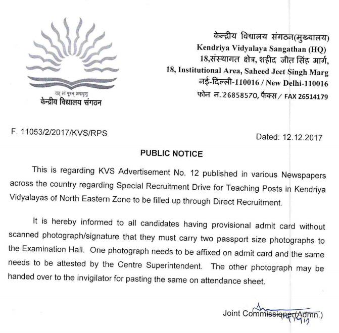 kvs public notice