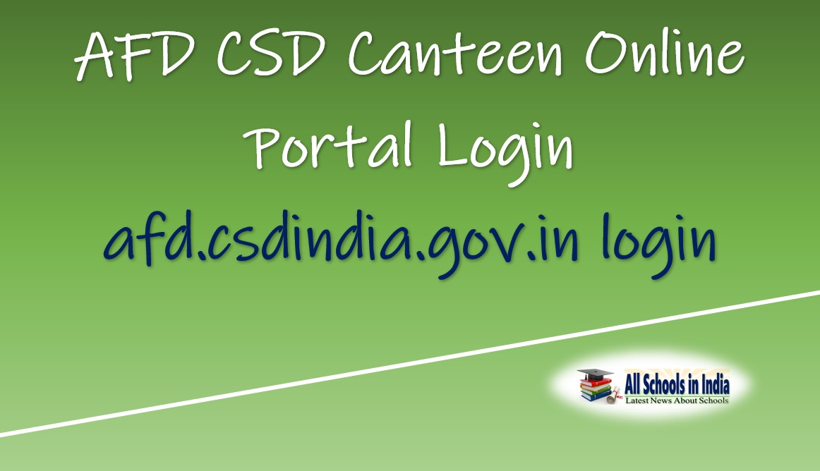 AFD CSD Canteen Online Portal Login afd.csdindia.gov.in login