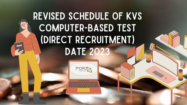 Revised Schedule of KVS Computer-Based Test (Direct Recruitment) Date 2023