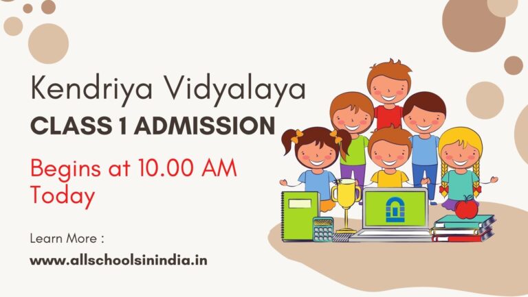 KV School Class 1 Online Admission Open Today at 10 AM